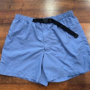 Lands End Swim Trunks Mens Large Blue Outrigger Belted Shorts Outdoor